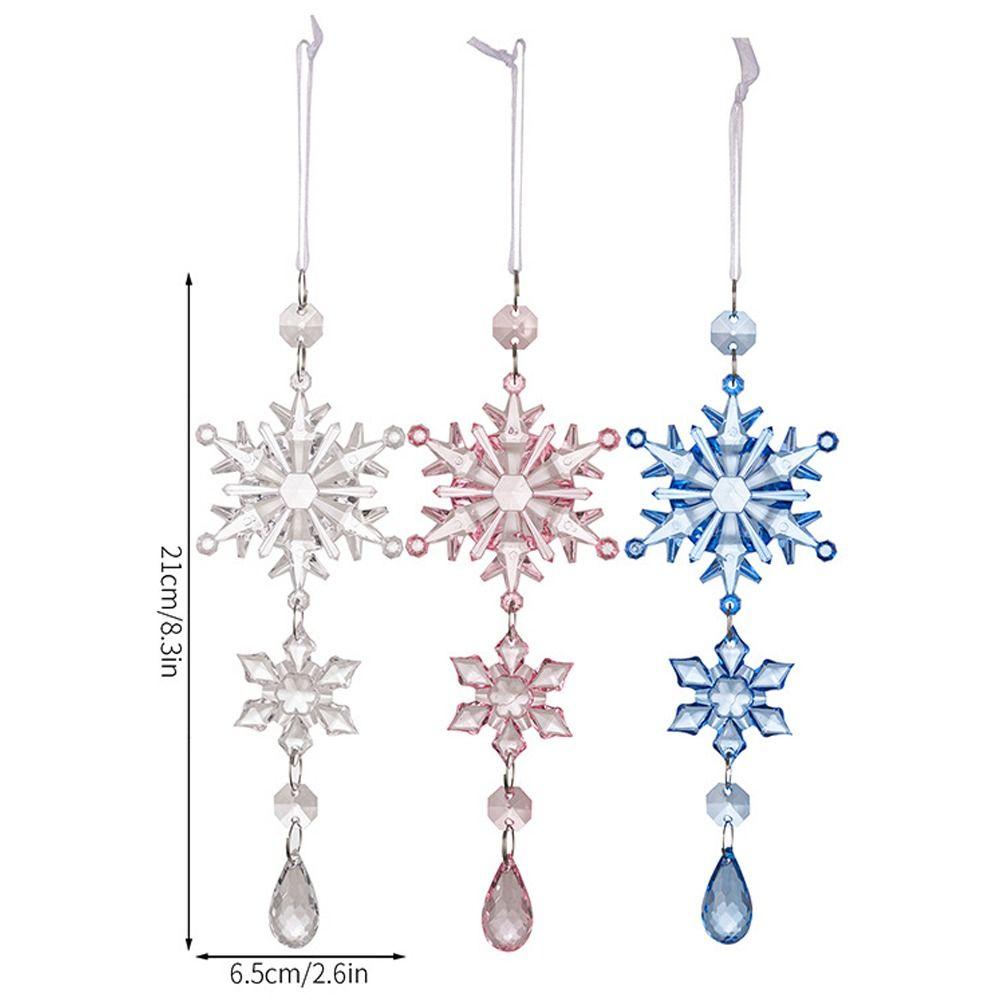 3 шт. Прозрачные подвески-снежинки на Рождество Веселое Рождество Украшение