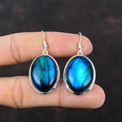 Серьги с неоновым вспышкой и лабрадором, серьги из высококачественного драгоценного камня, ювелирные изделия ручной работы, серьги из стерлингового серебра 925 пробы, антикварные ювелирные изделия, подарок на день матери