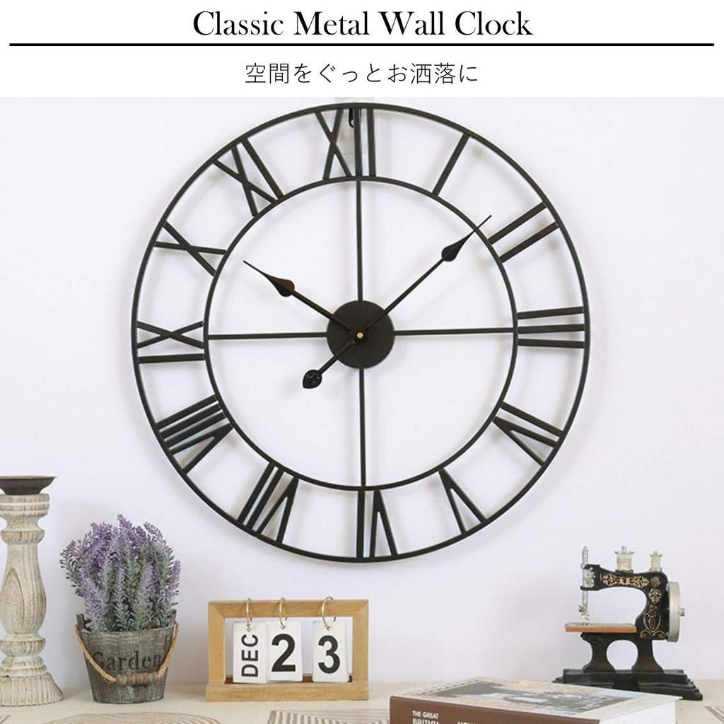 Настенные настенные батарейки в комплекте, стильные, современные, антикварные, железные, скандинавские, бесшумные, большие, крючок, (Черный, 40)