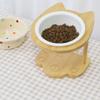 Wooden Stand Cat Ceramic Bowl Ergonomic Anti Vomiting Bowl Dog Cat Feeder  For Cat Dog