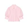 Summer New Product Women's Clothes Minimalist Style Cotton Blended Poplin Puffy Short Sleeve Lapel Shirt Tops 2731082