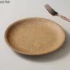 Vintage Frosted Brown Ceramic Plate Restaurant Round Steak Plate Pasta Plate Dessert Plates Snack Plates  Creative Salad Plates