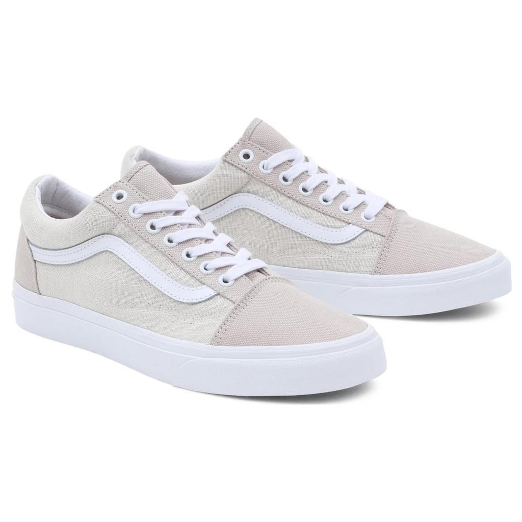 Vans Old Skool Летние Льняные Повседневные Низкие Кеды для Скейтборда Унисекс серый/белый VN0007NTNTR