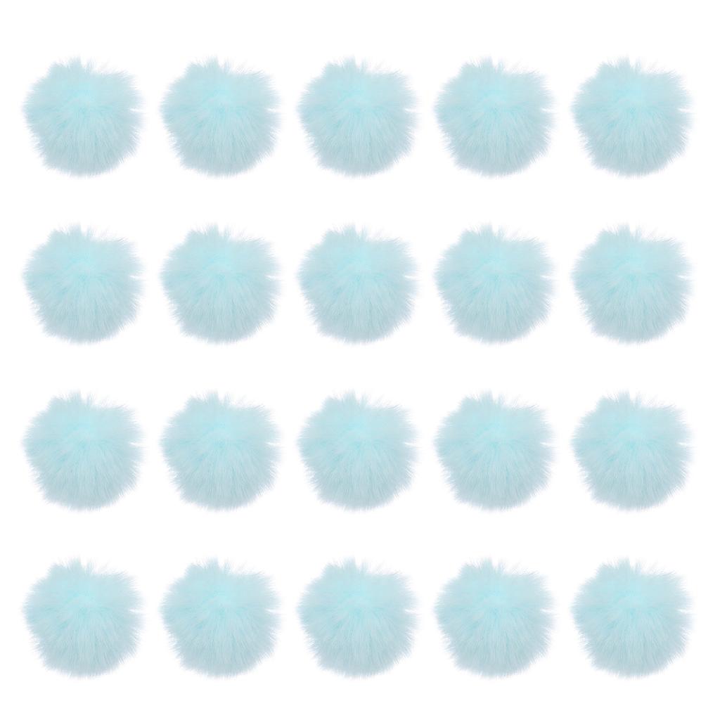 20 шт. помпонов из искусственного меха для шапок, пушистые мягкие меховые помпоны с эластичной петлей для брелока, вязаных шапок, шарфов, перчаток для DIY