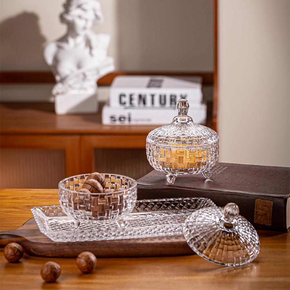 Glass European Style Candy Jar Colorful Snack Jar Elegant Halloween Candy Storage Box Living Room