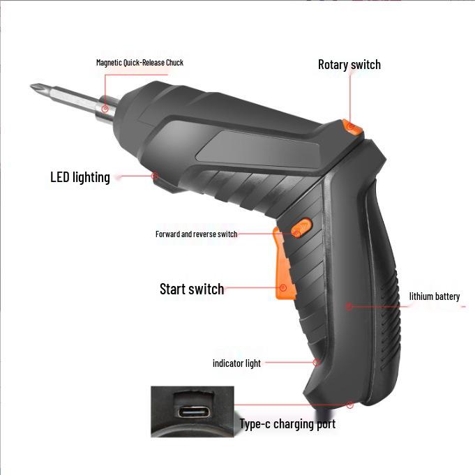 Rechargeable Mini Electric Screwdriver Set with Lithium Battery - Compact Household Drill and Power Tools for Screws