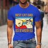 Best Cat Dad Ever Printing Men T Shirts Summer Cat Lover Father Day T-Shirts Paw Fist Bump Fit Graphic Loose Clothes Street Tees