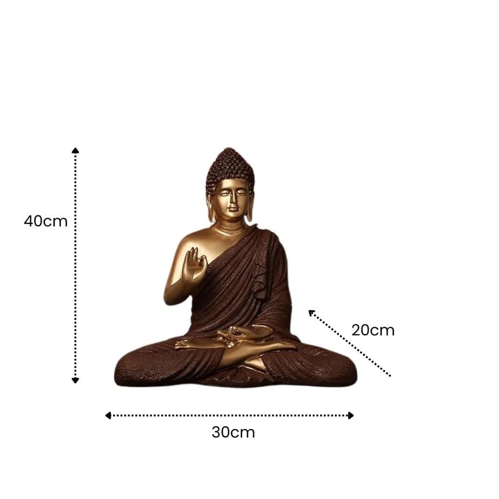 Новая статуя сидящего Будды для декора дома и офиса, статуя идола из мраморной пыли из смолы 15 дюймов