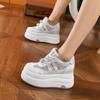 Platform White Shoes Women's 2025 Summer New Hollow Breathable Mesh Sandals Fashionable Versatile Inner Height Increase Women's Shoes