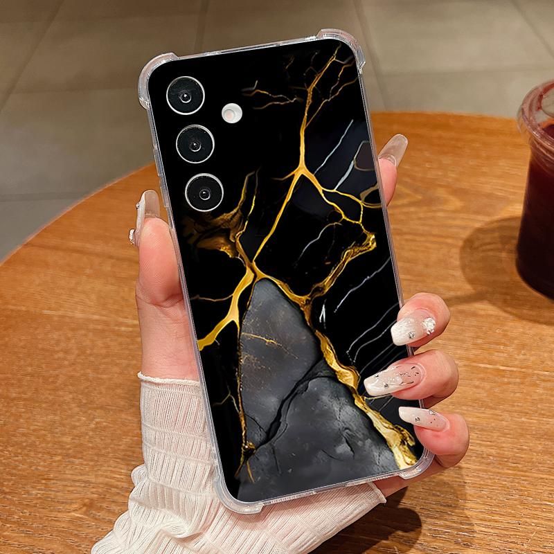 Чехол для телефона с узором под песчаник и мрамор для Samsung Galaxy S26 S25 S24 S23 Ultra S22 Plus S21 S24 S25 FE Прозрачный Ударопрочный Мягкий Чехол
