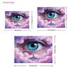 2D Aesthetic Dreamy Backdrop, Giant Eye with Pink Purple Clouds Banner