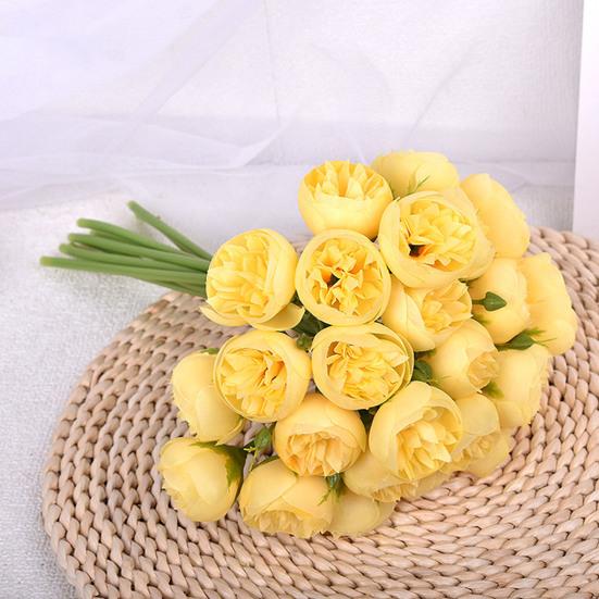 Букет искусственных цветов 27 головок Реалистичные поддельные шелковые цветы Дом Офис Свадебная вечеринка Настольное украшение DIY Ваза Искусственное цветение Декор