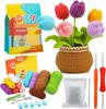 Crochet Flower Kit for Beginners Adults Crocheting Knitting Kit Flower Crochet Kit Includes Crochet Accessories DIY Craft New