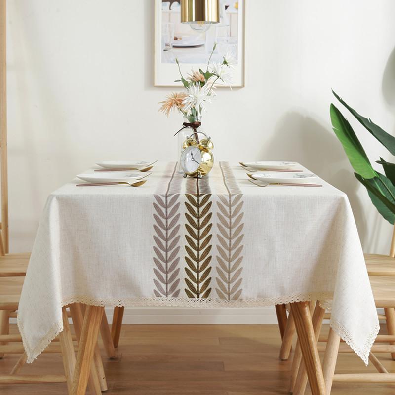 Proud Rose Новый скандинавский Лен Алмазообразный Геометрический Вышитый Водонепроницаемая Скатерть Квадратная Ткань для Полотенца
