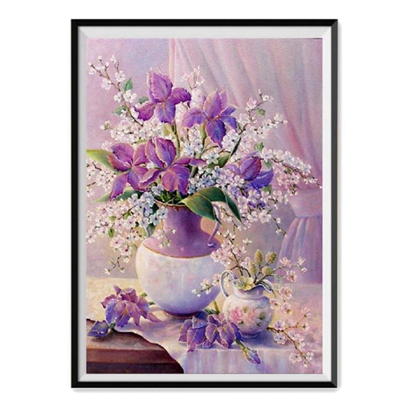 5D DIY Алмазная картина Красивые цветы Фотографии Алмазная вышивка Набор для вышивки крестом Полный горный хрусталь Мозаика Домашний декор