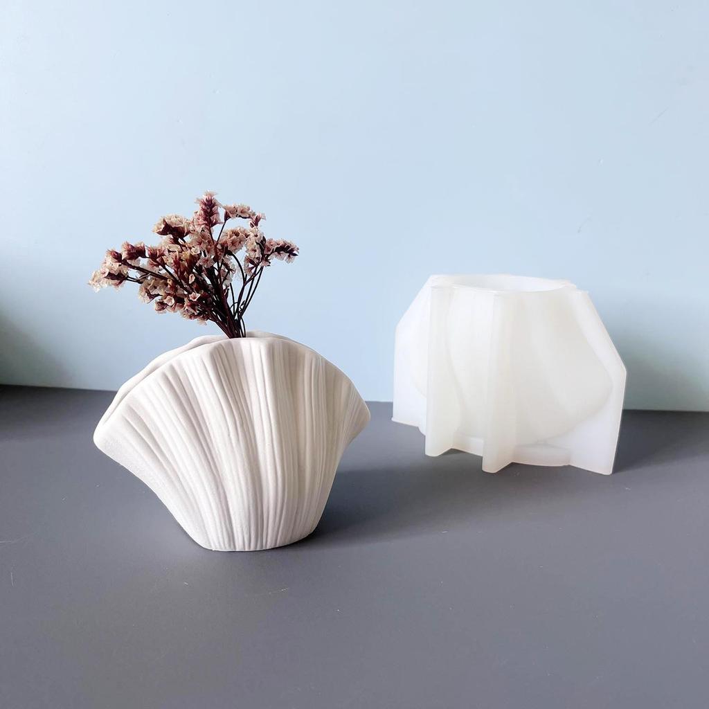 Силиконовая форма для вазы-ракушки Маленькая ваза-иллюстрация Гипсовая форма Формы для украшений в виде капель с дерева