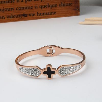 Модный универсальный браслет-калейдоскоп 'Клевер' из розового золота