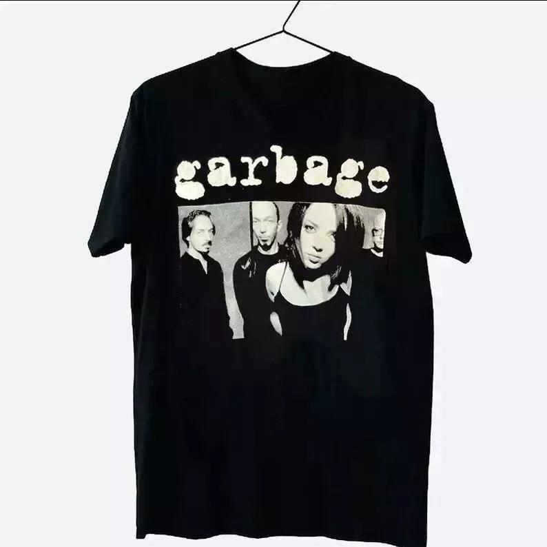 Хлопковая футболка унисекс с принтом концерта Garbage Band Футболка унисекс с логотипом группы Футболка унисекс