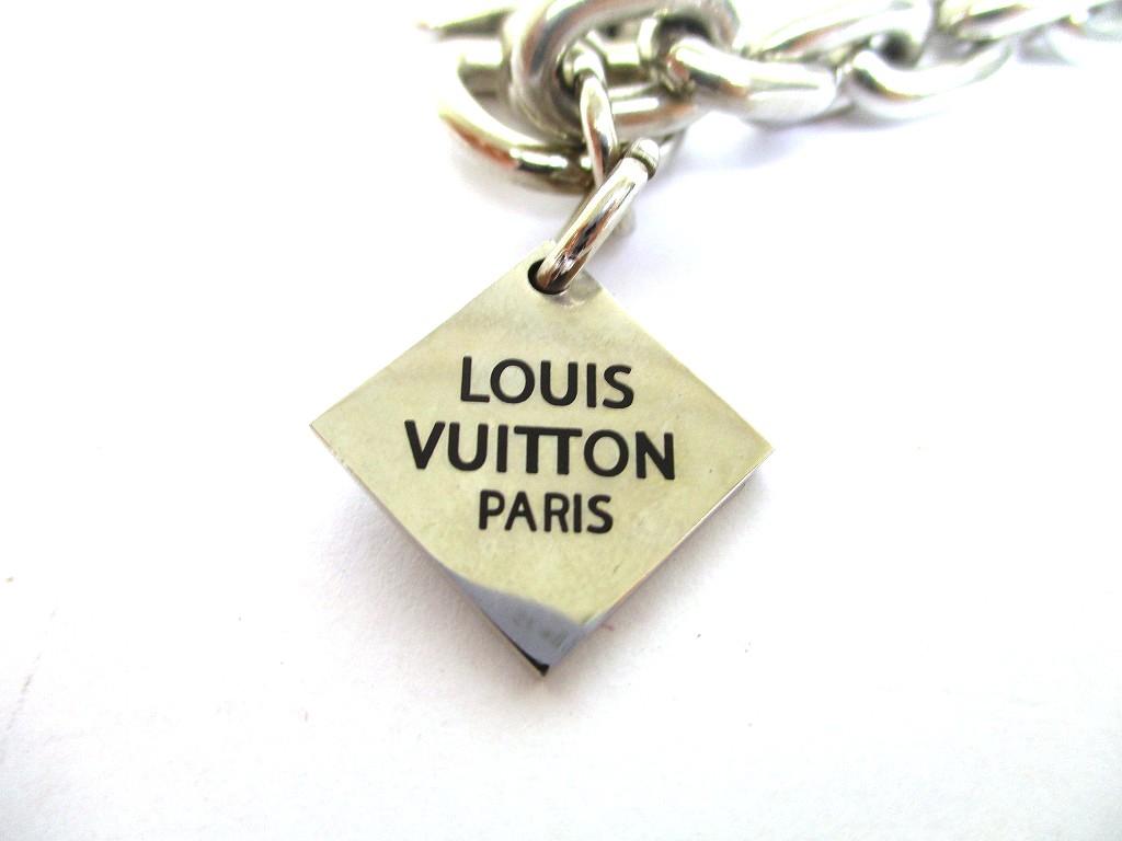 Оригинальная металлическая цепочка для кошелька LOUIS VUITTON серебристого цвета Chaine Anneau Cle #a996  Восстановлена продавцом