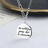 S925 Sterling Silver Letter Round Plate Pendant Necklace Ins Hip-hop Wild Clavicle Chain