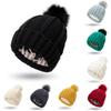 Womens Satin Lined Knit Hat Acrylic Winter Hats For Women Men Silk Soft Slouchy Warm Cuffed Hat