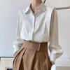 Vintage Satin White Elegant Blouse Women Office Ladies Korean Fashion Aesthetic Long Sleeve Old Money Style Shirt Female Spring