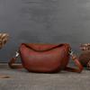 Handmade Genuine Leather Bag Women's Vintage Premium Saddle Bag Soft Cowhide Shoulder Bag Simple Commuter Crossbody Bag