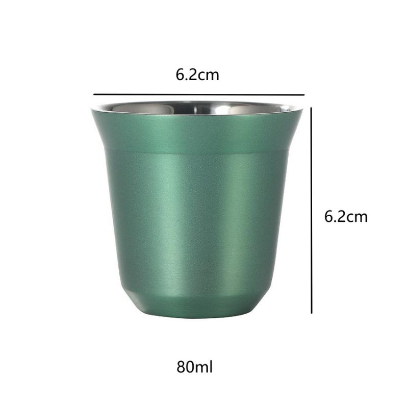 Summer New Simple Flat Bottom Cup Stainless Steel Double-Layer Inner Tank Capsule Coffee Cup High-Grade Solid Color Water Cup