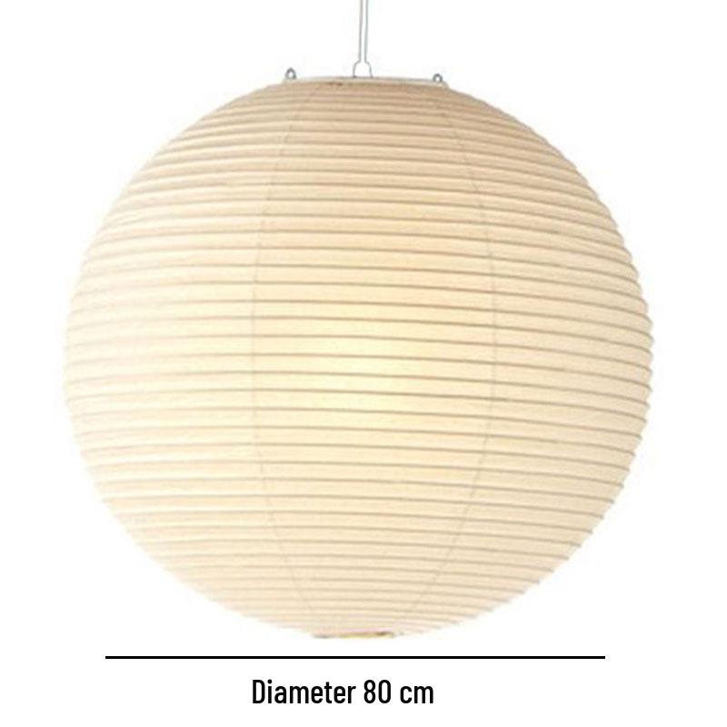 Noguchi Yu Japanese Paper Lantern - Round Pendant Lampshade for Living Room, Dining Room, Cafe, Guesthouse, Clothing Store, Wabi-Sabi Style.