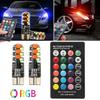 Светодиодная лампа T10 W5W RGB Стробоскоп Пульт дистанционного управления COB Лампа Салон автомобиля Потолочный Свет для чтения Свет номерного знака Задние мигающие огни 12В