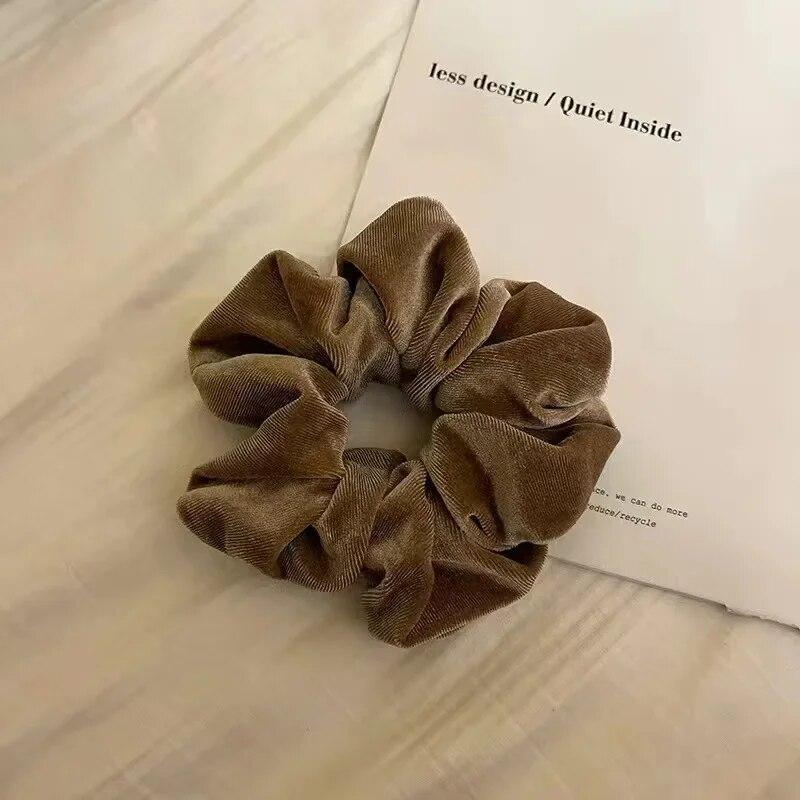 Женские резинки для волос, винтажные бархатные однотонные резинки для волос для девочек, держатель для хвоста, резинки для волос, аксессуары для завязок