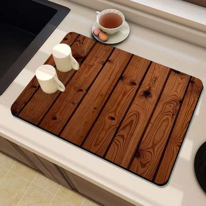 Nordic Style Wooden Pattern Kitchen Countertop Absorbent & Drying Pad