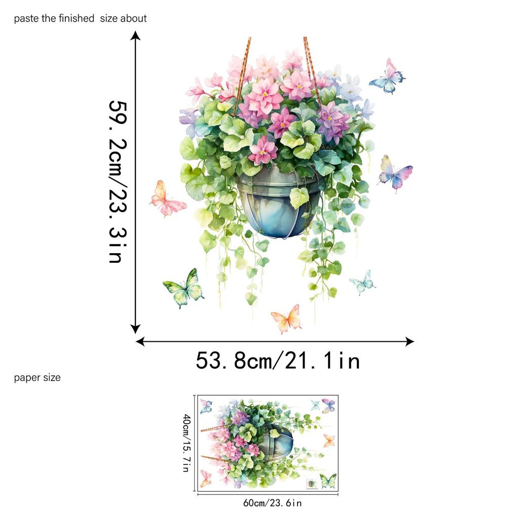 Двусторонняя красочная наклейка на стену с изображением бабочек и цветов, электростатическая паста, паста для оконного стекла, видимая декоративная наклейка на стену