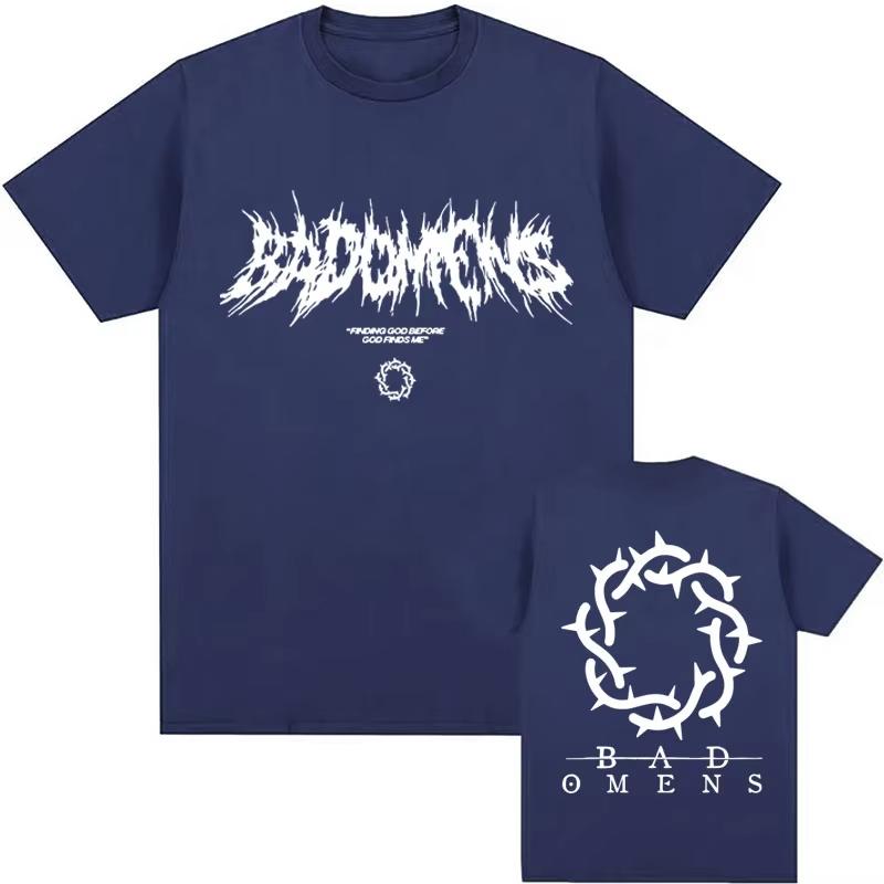 Funny Bad Omens Band Logo Graphic T Shirt Men Women Hip Hop Fashion Vintage T Shirts Male Casual Oversized Short Sleeve T-shirt