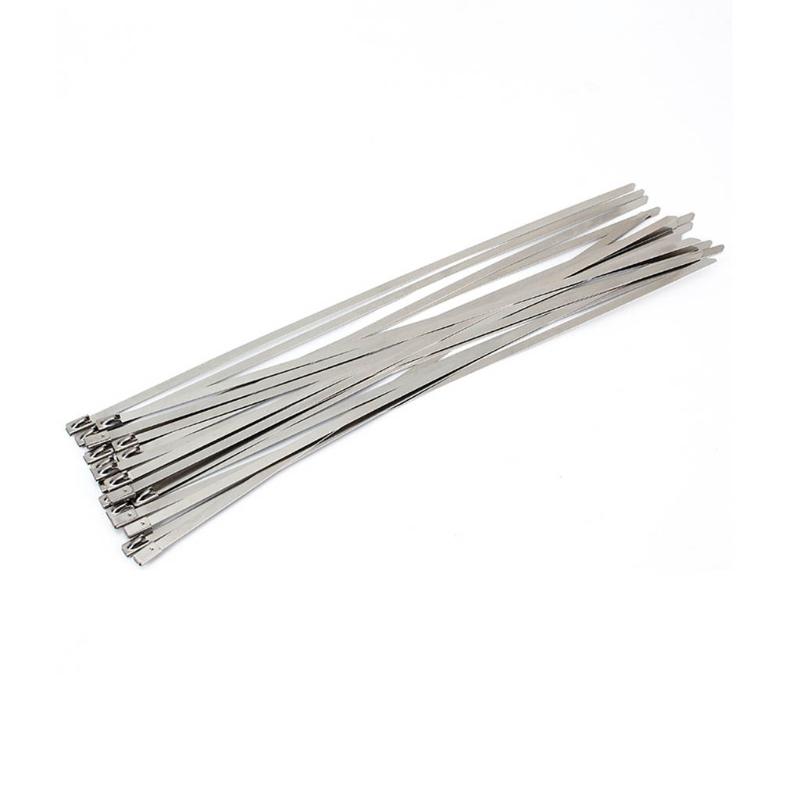 Metal Zip Ties 304 Stainless Steel Cable Tie Heavy Duty Self-Locking Strap Ties Multi-Purpose Metal Exhaust Wrap Lock