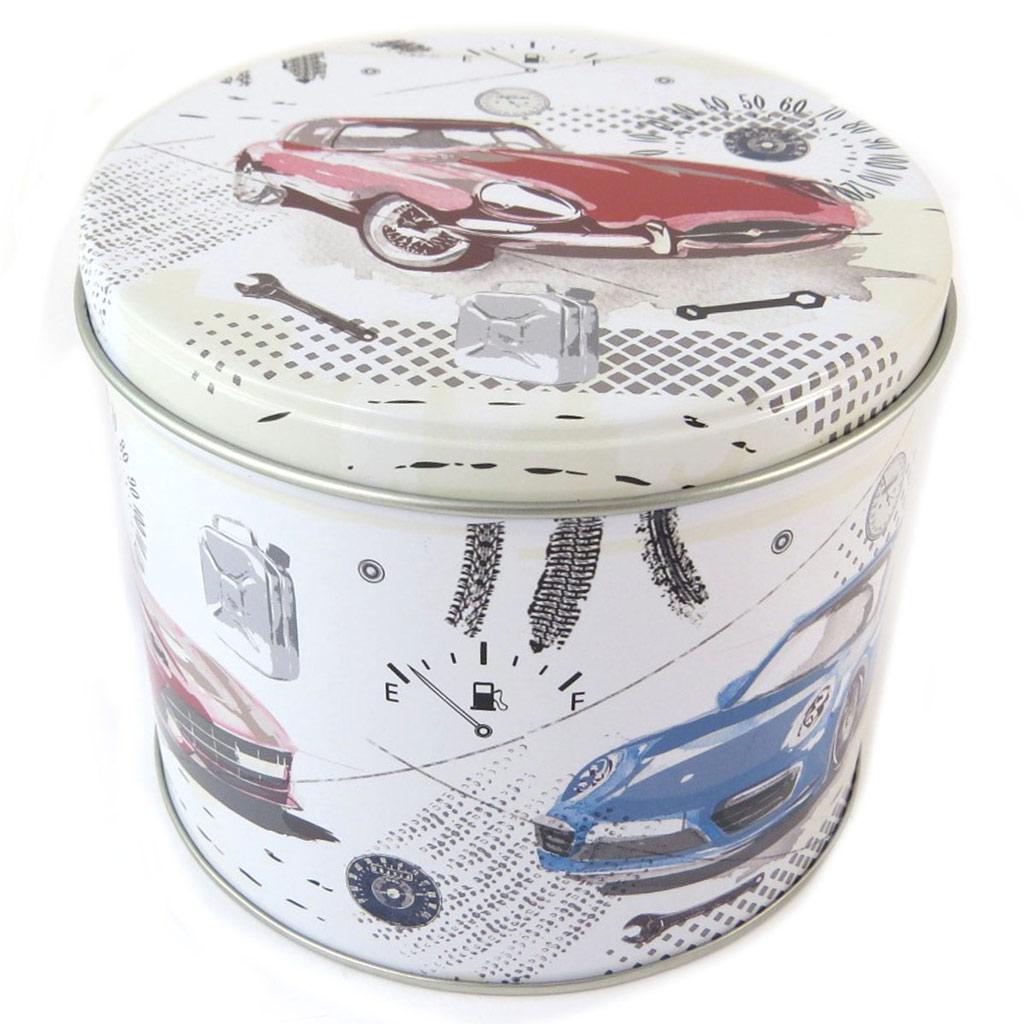 Les Trésors De Lily [P0255] - Разноцветная бежевая фарфоровая кружка «Винтажные автомобили» (+металлическая коробка)