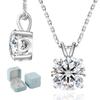 Подвеска из муассанита 925 пробы с одним бриллиантом 3 4, гипоаллергенная подвеска из белого золота, регулируемая подарочная коробка, милый подарок, женское ожерелье KRKC&CO, серебро,