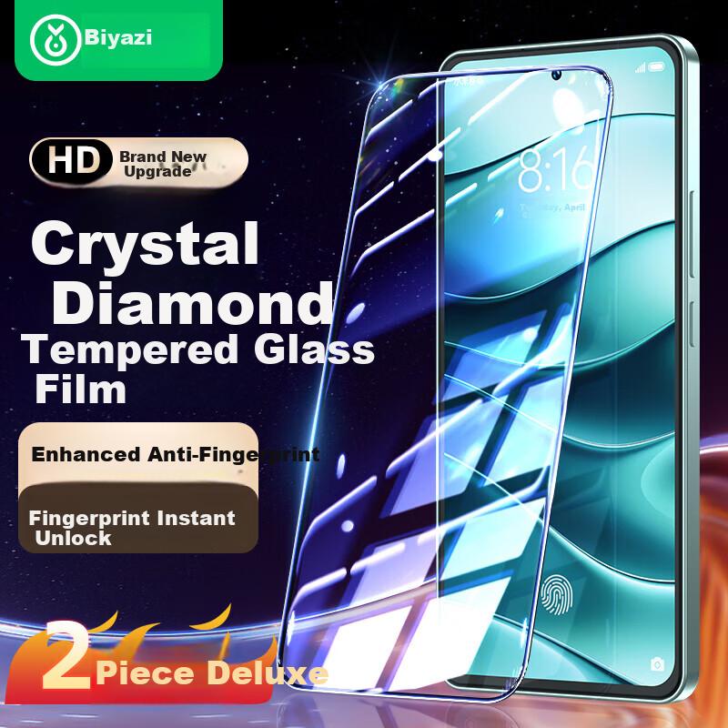 2 Pieces Tempered Glass Screen Protector for Honor GT, Redmi Note14 Phone Film, HD Full Coverage Anti-Scratch Wear-Resistant Glass JM248