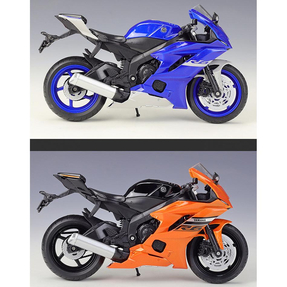 1/12 Scale Welly 2020 YAMAHA YZF-R6 Alloy Motorcycle Model Diecasts Metal Toy Vehicles Motorcycle Model High Simulation Collection Childrens Gifts