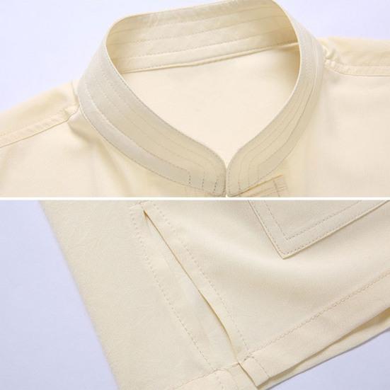 2 шт./компл., повседневный костюм среднего возраста, китайский стиль, узор дракона, воротник-стойка, короткий рукав, однобортный топ, комплект с длинными брюками с эластичной резинкой на талии