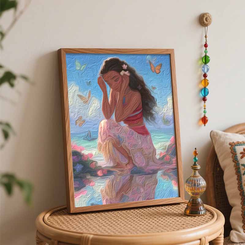 Disney Moana digital oil painting art kit Princess butterfly beach scenery DIY handmade home decoration gift