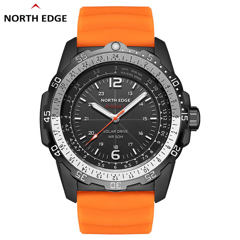 NORTH EDGE EVOQUE 2 Унисекс Спортивные наручные часы на солнечных батареях Водонепроницаемые 50M Светящийся Резиновый ремешок Сенсорное управление BT Ответ Магнитный