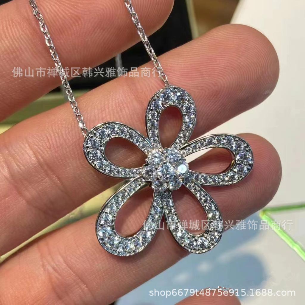 Подвеска-кулон в виде четырехлистного клевера, подсолнуха и бриллианта для женщин - Элегантное модное заявление