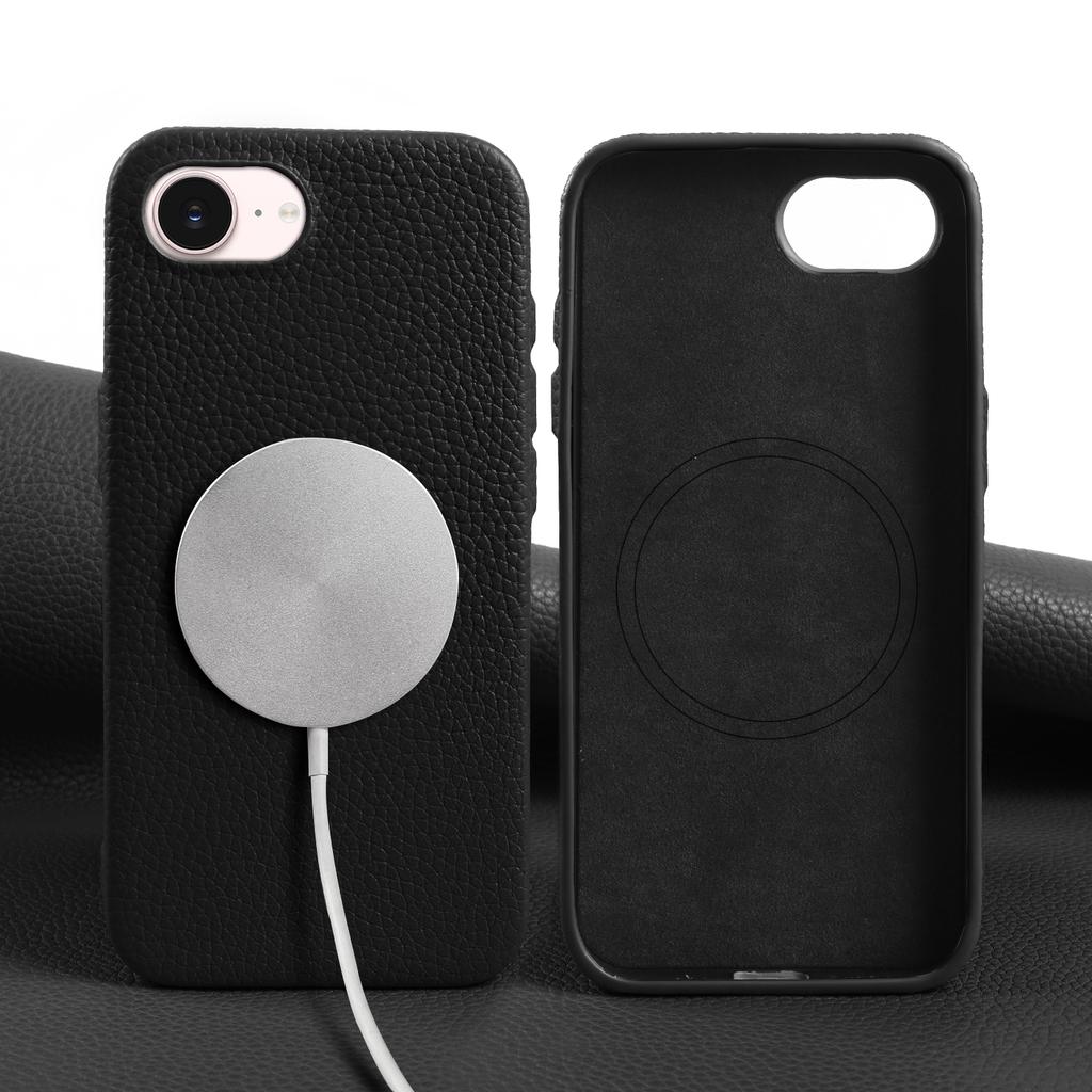 For Magsafe Magnetic Lychee Genuine Leather Case For iphone 17e 16e 11 12 13 Mini 14 15 16 17 Pro Max Air Back Cover Phone Case