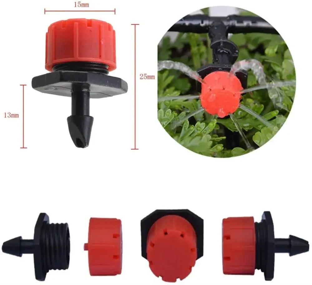 50-100pcs Adjustable Irrigation Drippers Sprinklers 1/4'' Emitter Dripper Micro Drip Irrigation Sprinklers for Watering System