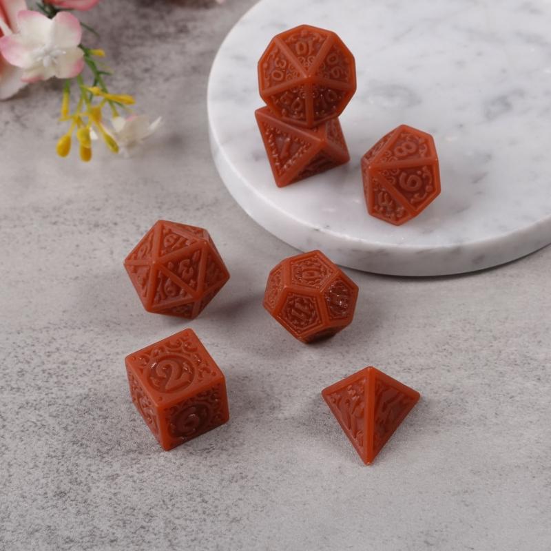 7Pcs/set Polyhedral Acrylic Dices Multi-faced Various Shapes Digital Game Dices for Club Party Family Board Game Props