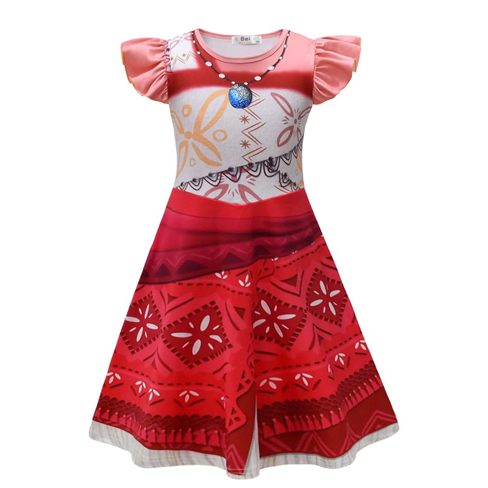 New Movie Moana 2 Girl Dress Halloween Party Costume Princess Fancy Clothes Children Vaiana Outfit Dress