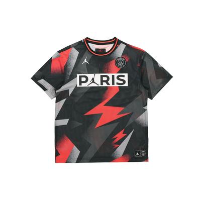 Футболка с короткими рукавами и сеткой Paris Saint-Germain, мужские топы, черные BV2027-010