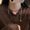 Корейский индивидуальный дизайн кожаное ожерелье с крестом, металлическое ожерелье с цепочкой на ключицу, холодный ветер
