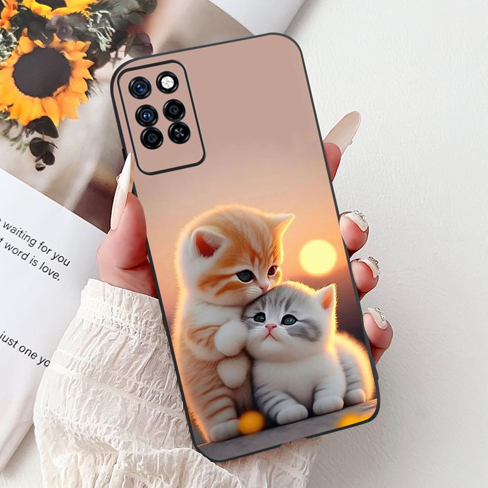 For Infinix Note 10 Pro Note10 Elegant Butterfly Cat Printed Phone Case For Infinix Note 10 10Pro NFC Black Silicone Soft Cases